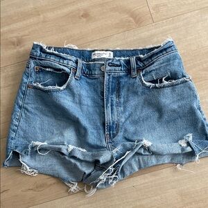 Abercrombie & Fitch Blue Distressed Jean Shorts 30